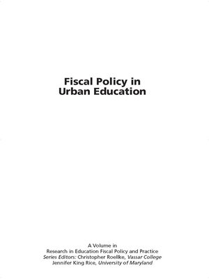 cover image of Fiscal Policy in Urban Education